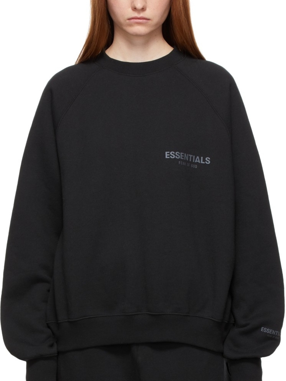 ESSENTIALS Fear Of God Gender Neutral Black Crewneck Sweatshirt